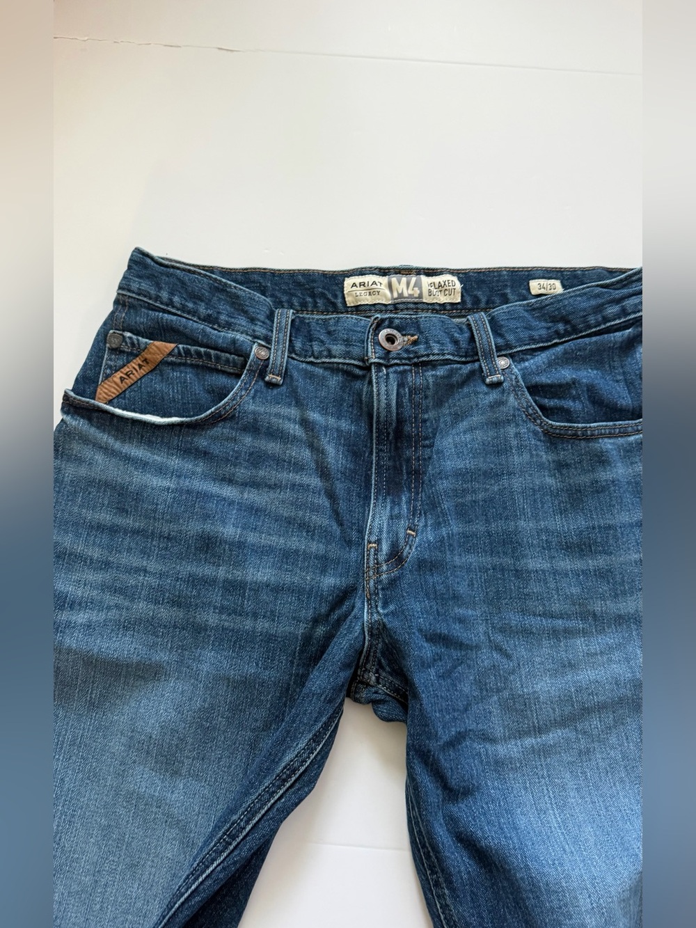 Ariat Men's Bootcut Jeans in Dark Blue Denim - Picture 2 of 8
